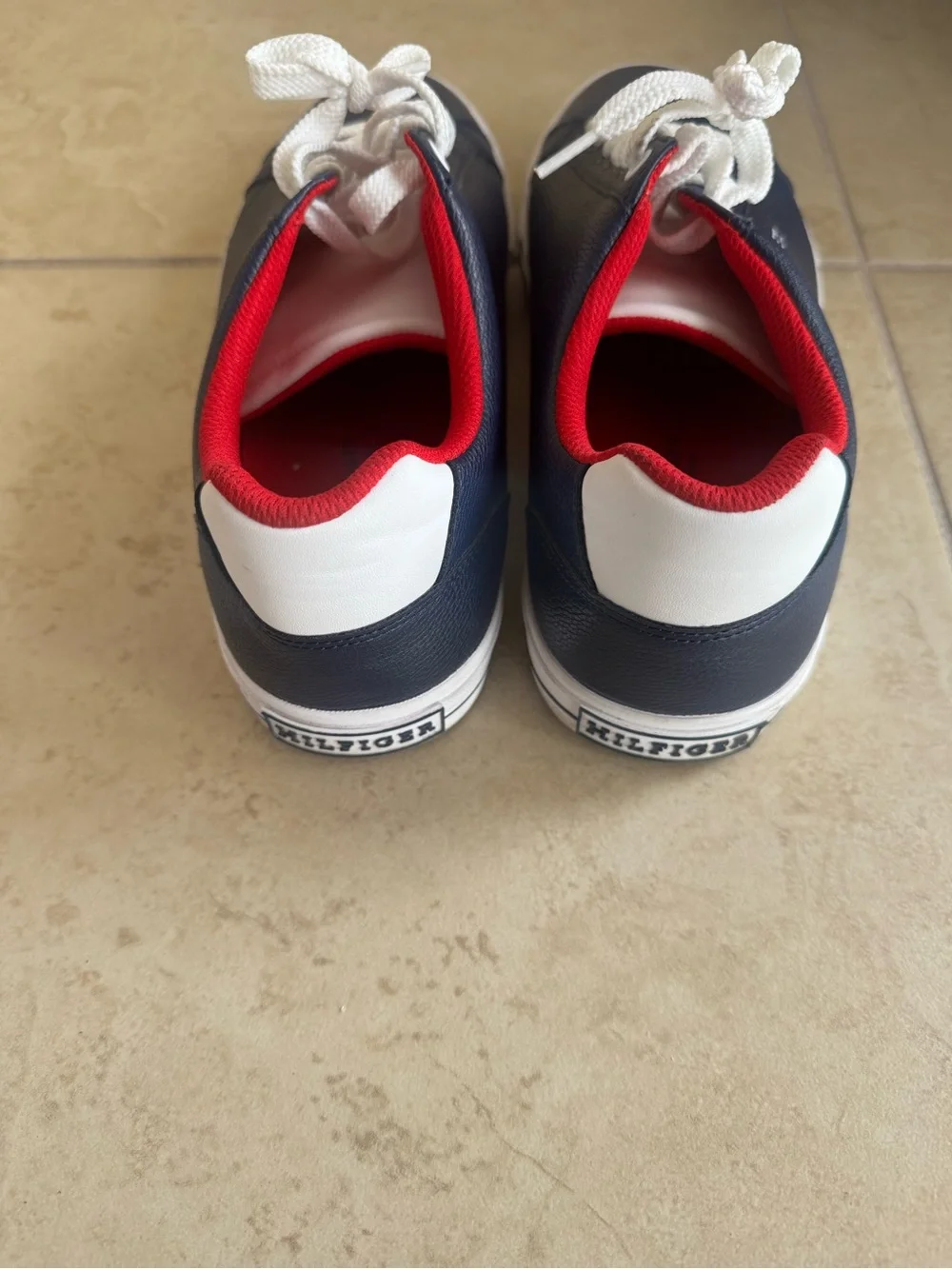 Tommy Hilfiger Navy Sneakers with Red Interior and White Laces